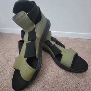 Sorel Slip-On Gladiator Sandal, Olive Green, Size 8